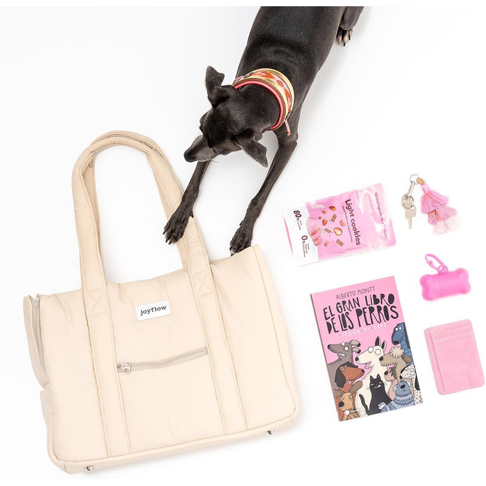 Сумка-переноска для собак та котів Joyflow | 6 кг | м'яка переноска з безпечним кліпом | для подорожей літаком та автомобілем | дизайн Європа | бежева