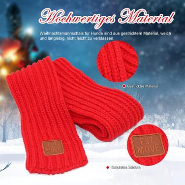 Набір новорічний для собак: шапка та шарф. Новорічний костюм для собак, шапка та шарф для малих, середніх та великих собак. Комплект новорічної шапки та шарфа для тварин.