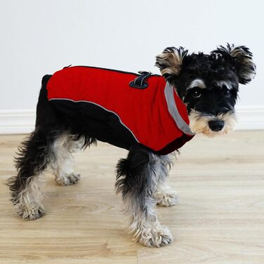 Водонепроникний зимовий одяг для собак Fadcaer: тепла куртка з флісовою підкладкою, світловідбиваючими елементами, для холодної погоди (S, червоний)