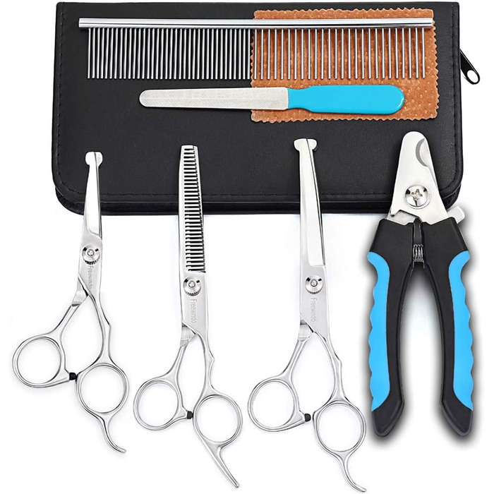 Ножиці для собак Freewindo, професійні, з округлою кінчиком, з нержавіючої сталі, для грумінгу всього тіла