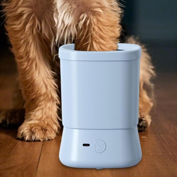 Очищувач лап для собак, анти-розбризкування, 2 швидкості, інструмент для догляду та миття, для ванни, подорожей, активного відпочинку, кемпінгу, походів (блакитний)