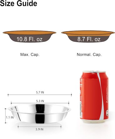 Набори мисок для котів VENTION: нержавіюча сталь, 320 мл, для закритих котів, набір 4 шт.