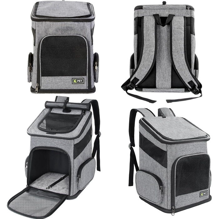Рюкзак для кота/маленького собаки, складний, з вентиляцією та ремінцем безпеки, для подорожей та активного відпочинку