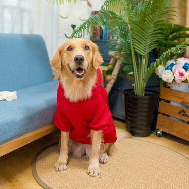 Теплий пуловер з капюшоном для собак Kooltail – м'який, теплий, з отвором для повідка та кишенею. Зимовий одяг для собак малих, середніх та великих порід, цуценят. Червоний колір, X-Large/XX-Large (упаковка 1)