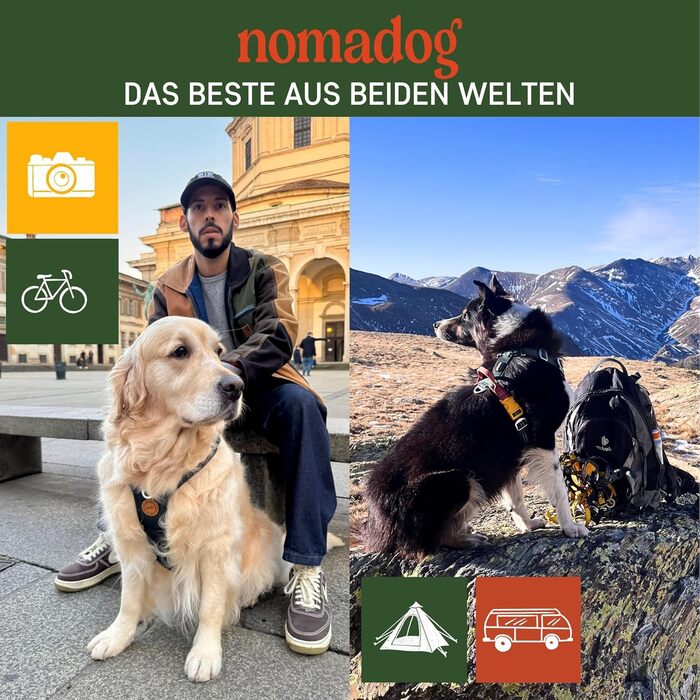 Шлея для собак Nomadog Trailblazer, антивитяг, з м'якою підкладкою та ручкою, регульована, відбиваюча, алюмінієві кільця, для активних собак середніх порід (M)