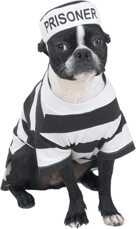 Костюм для собаки 'Prison Pooch', розмір XX-Large (XXL), обхват шиї 10 дюймів, обхват грудей 16 дюймів, довжина спини 12 дюймів