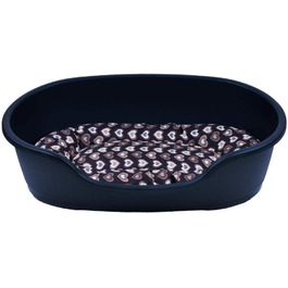 Корзина для собак Adena 71x48 см, антрацитова + подушка серця, коричнева (L 92 x B 61 x H 26 см)