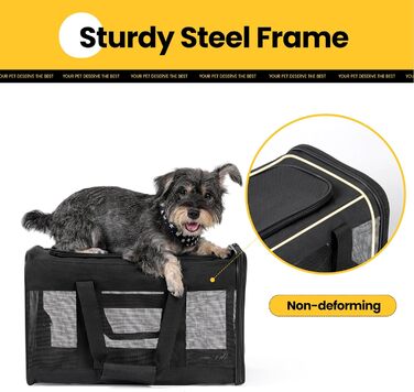 Транспортна переноска для котів та цуценят Conlun - чорна, складна, до 7 кг