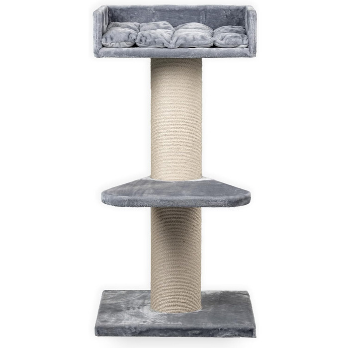 Котячий комплекс для великих котів RHRQuality Maine Coon Lounge, 120 см, товсті сизалеві стовпи 20 см, світло-сірий