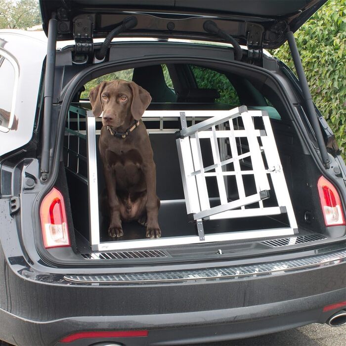 Транспортна переноска для собак Petigi Hundebox: алюмінієва переноска для автомобіля, 89 x 69 x 50 см