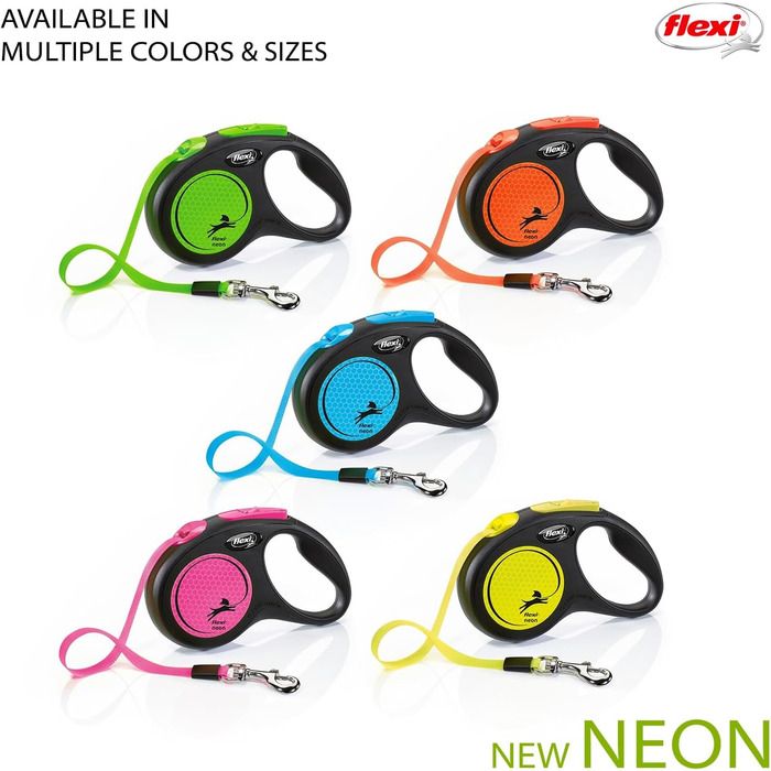 Повідок-рулетка Flexi New Neon рожевий M, 5 м, для собак