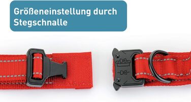 Нашийник для собак PetTec з неопрену та нейлону з ручкою, м'який, регульований, водонепроникний, комплект з повідком, червоний, розмір L (51-61 см)