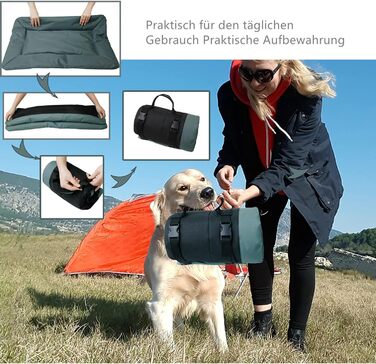 Складане водонепроникне ліжко для собак, матрац, килимок для собак для подорожей, кемпінгу, на вулицю, з антиковзною основою, 90x60 см