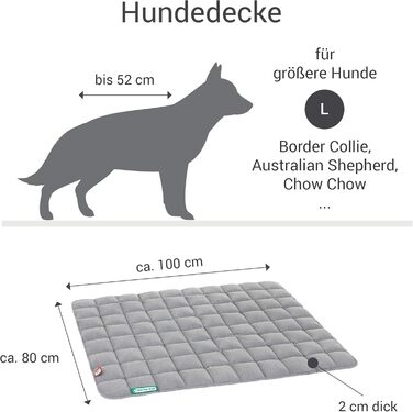 М'яка лежанка для собак Doctor Bark, розмір L, 100x80 см, світло-сіра, для великих собак, міцна, для дому та вулиці, витримує прання до 95°C