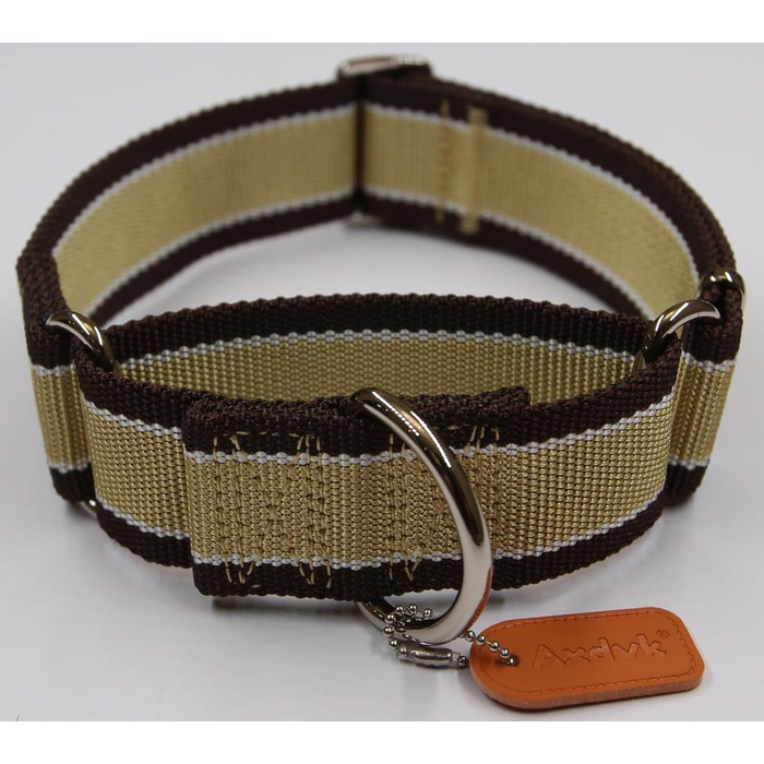 Нашийник для собак Martingale, 4 см, міцний нейлон 1600D, анти-вислизання, 3 кольори, для середніх та великих собак, сіро-блакитний & чорний (Extra Large: 51-79 см, Хакі & темно-коричневий)