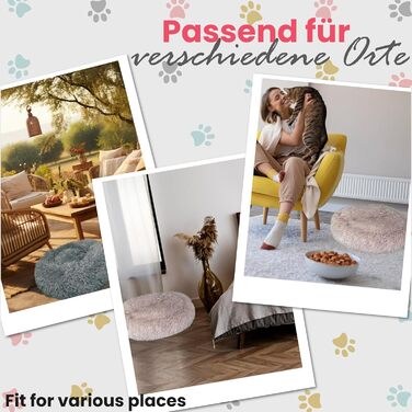 DEFACTO Лежанка для собак, м'яка подушка для собак з імітацією льону, корзина для собак, підняті бортики, неслизьке дно. Розмір M - 60x60 см, Бежевий