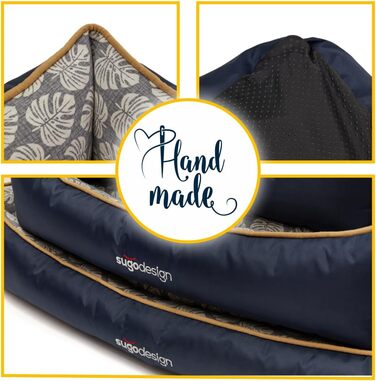 Водонепроникне ліжко для собак з бавовни та поліестеру з знімним подушками - собаче ліжко-софа з практичною сумкою для перенесення, 3 розміри (S/M, L, XL) (Підстилка, S/M)