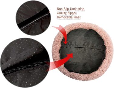 Кругла лежанка для собак та котів, лежанка-доннат, 80 см, світло-коричнева