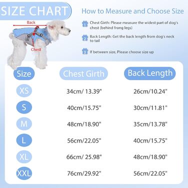 Водонепроникна зимова куртка Poseca Hundemante для собак, великих та малих розмірів (XL, блакитний)