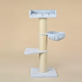 Драбина для котів RHRQuality Royalty de Luxe, 158 см, сиза, з товстими сизалевими стовпчиками