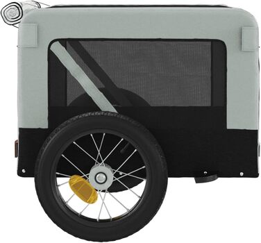 Причіп для собак Robuster Oxford, сталевий, PVC, 30 кг, сіро-чорний, 54,5x120x53 см, Model93909