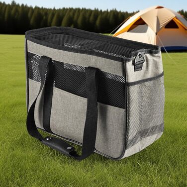 Сумка-переноска для собак маленьких порід, сіра | Безпечна подорож на природі, для відпочинку, кемпінгу, пікніків та прогулянок