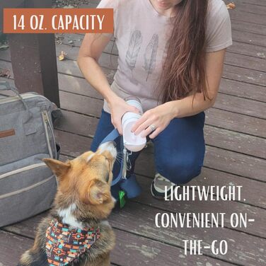 Водяна пляшка для тварин Tito's Closet Pawsome Durstlöscher, 400 мл, нержавіюча сталь, з відділенням для ласощів