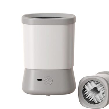 Портативний очисник лап для собак Zahoken - 2 швидкості, захист від бризок, для дому, прогулянок та подорожей (сірий)