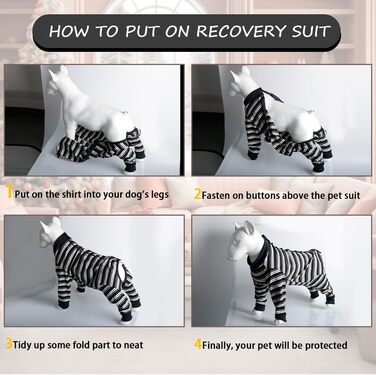 Захисний одяг для собак після операції: повний костюм для собак, що відновлюються (дівчатка, хлопчики), чорний