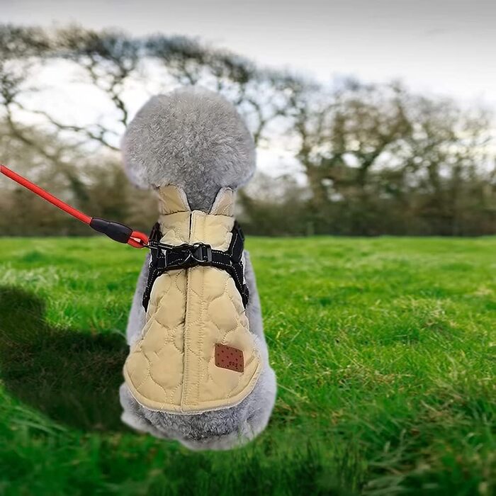 Теплий зимовий одяг для собак: куртка, жилетка, пуловер. Відбиваючий елемент, бавовна, без рукавів. Розмір S, колір рожевий