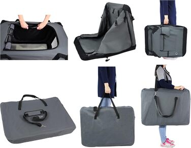 Клітка для собак EliteField з 3 дверцятами, складана, м'яка, з сумкою для перенесення та флісовою підстилкою, для дому та вулиці, 91.4 x 61 x 71.1 см