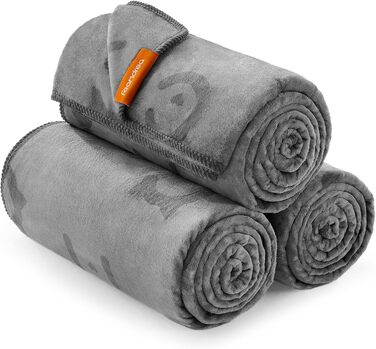 Набір з 3-х простирадл для собак Feandrea, 152x127 см, фланель, сірий, для середніх та великих собак, захист дивану