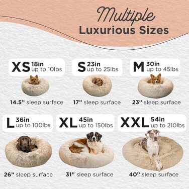 Лежак для великих собак Best Friends by Sheri Calming Donut 2XL, плюш, 137×137 см, бежевий