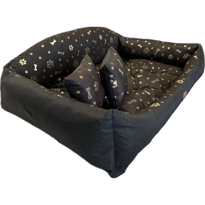 Ортопедичне собаче ліжко з можливістю прання, собачий лежак/софа/корзина для великих собак S-XXL, персоналізація з ім'ям та золотими лапами