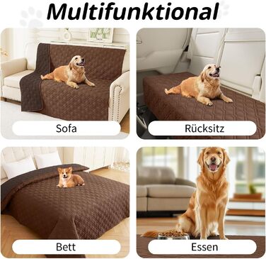 Водонепроникний килимок для собак Homaxy, килимок для собак на вулицю, миється, двосторонній, м'який килимок для котів, для дивану, ліжка, в подорожі (130x100 см, 203x152 см, коричневий+шоколадний)