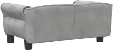 Лягушковий лежак для собак, м'який лежак для тварин, диван-софа для маленьких собак, лежанка для котів, світло-сірий велюр, 70 x 45 x 30 см