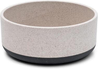 Миска для собак Titan Fuzzl з бамбука та гуми, 22 см, з антибактеріальним покриттям, неслизький дно, сіра, екологічна, довговічна, для середніх та великих собак (об'єм 0.8 л)
