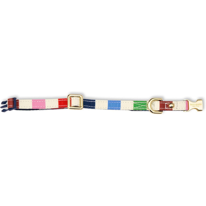 Оригінальний нашийник для собак Kate Spade Adventure Stripe, регульований, з золотистою металевою пряжкою, для маленьких собак, унісекс