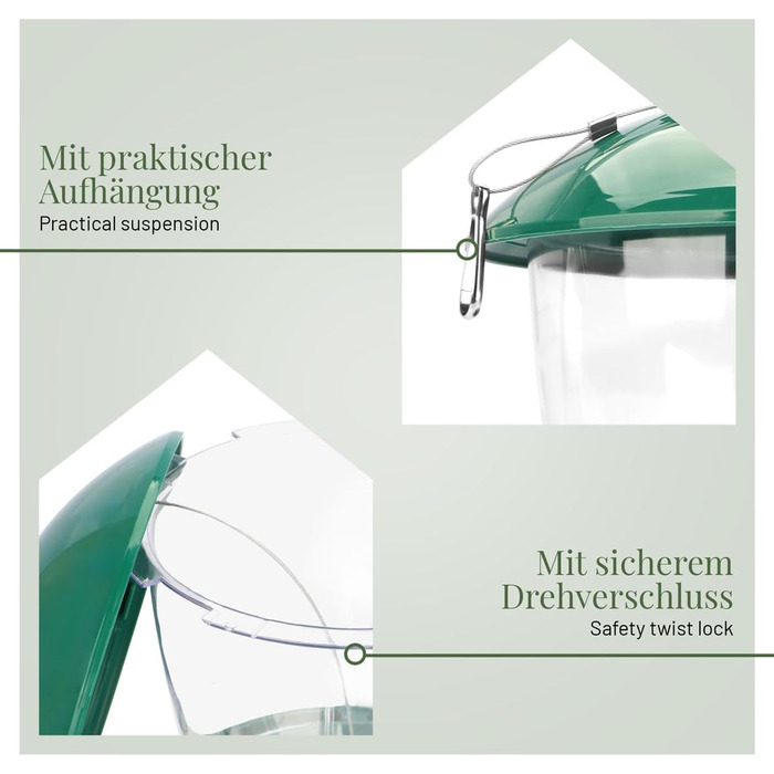 Годівниця для птахів Wildlife Home XL - велика, для вологостійкого корму, підвісна, для саду та балкону