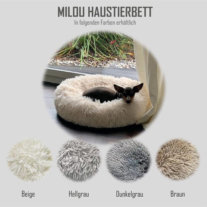 Крісло-лежанка для собак та котів MEDISAFETY Milou, м'яке, кругле, 70 см, бежеве