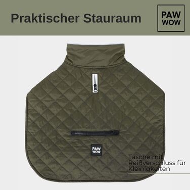 Зимовий теплий одяг для собак | Куртка для собак з захистом живота та клямками | Оливковий колір, розмір S