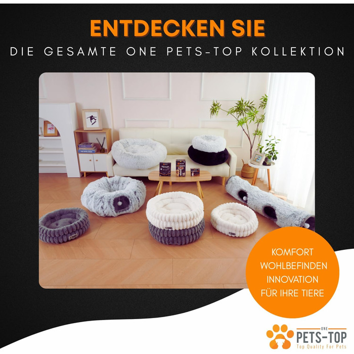 Килимок для котів PETS-TOP, плюшевий, круглий, м'який, миючий, для котів та маленьких собак, з неслизьким покриттям (Сірий, 50 см)