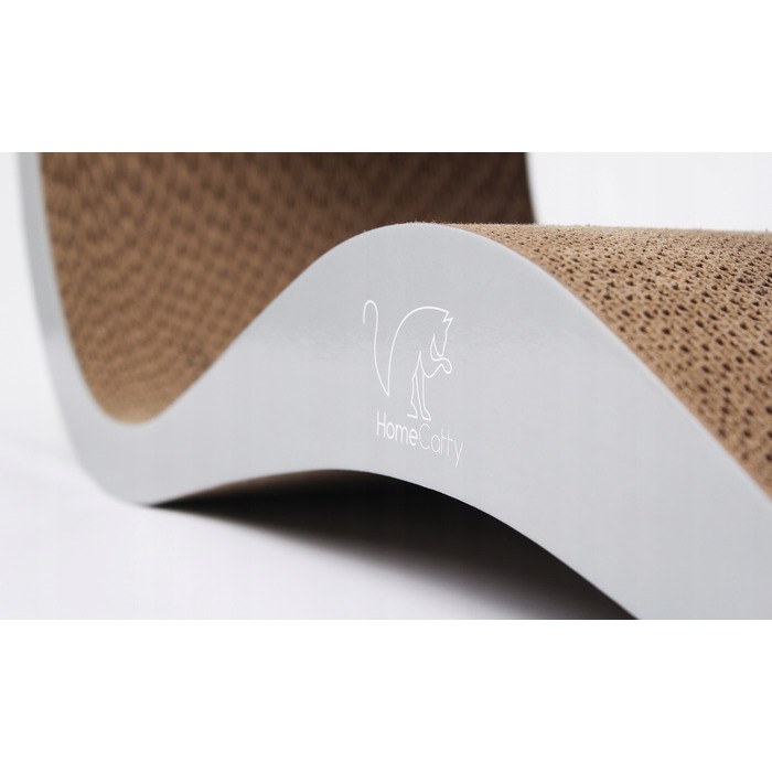 Дряпалка для котів HomeCatty, сіра, до 60 см, картонна, 2 рівні