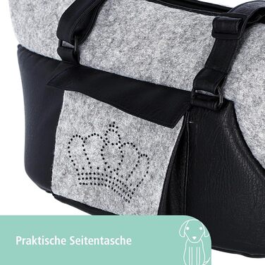 Транспортна сумка для собак та котів Kerbl Chiara, 46x23x25 см, поліестер, чорний/сірий