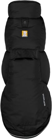 Куртка Ruffwear Quinzee для великих собак, ізольована куртка для собак на всі погодні умови, водовідштовхуюча куртка для собак, легка жилетка для собак та сумка-переноска, розмір L, Obsidianschwarz (Чорний обсидіан)