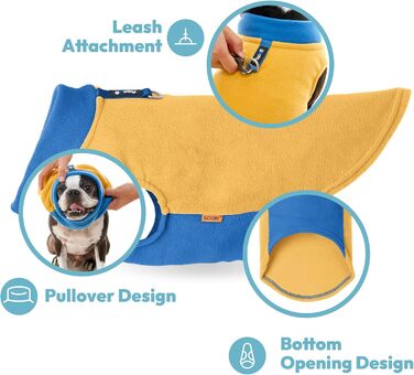 Тепла жилетка для собак GOOBY з флісу (Lila, X-Large, обхват грудей ~56 см)