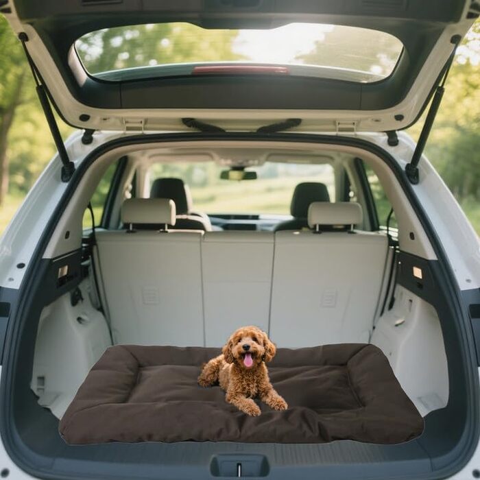 Водонепроникний килимок для собак, ортопедичний лежак для собак, великий та середній розмір (колір: коричневий)