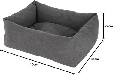 Кербл Pet Lucca Сіре, м'яке ліжко для домашніх тварин (85x110 см)