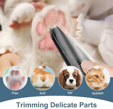 Триммер для собак та котів Ankilo 2-в-1 з пилососом, 6000 об/хв, USB, для догляду за лапами та очима