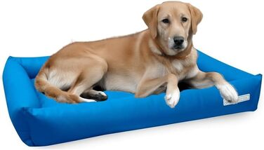 Ортопедичний лежак для собак Visco з екошкіри, розмір M, 100 x 75 см. Лежанка для собак, собаче ліжко, лежанка для собак (XL: 120 x 90 см, блакитний)